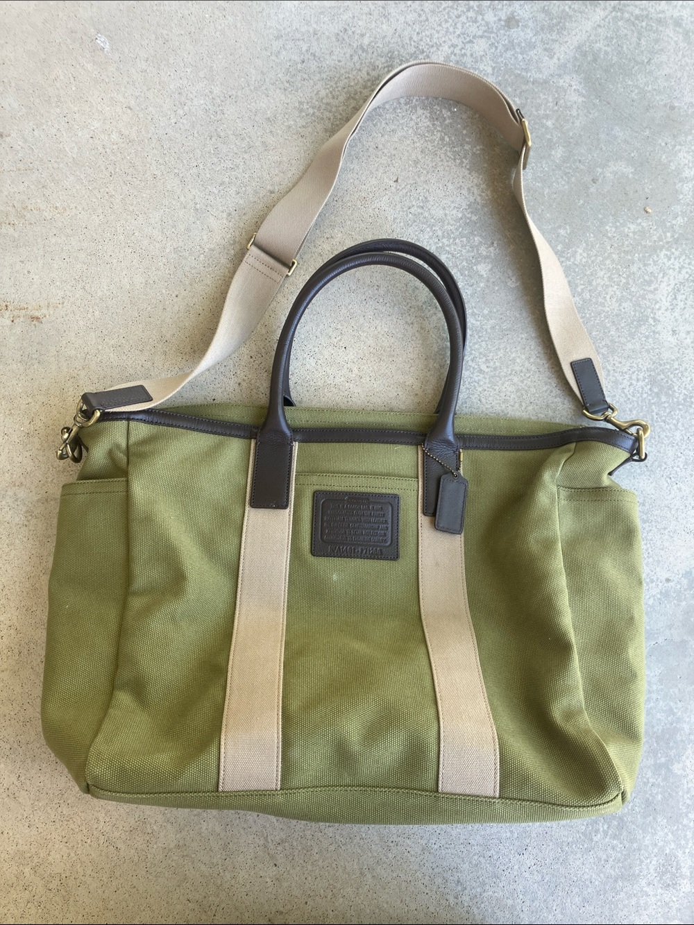 Coach Getaway Heritage Solid Canvas Beach Tote